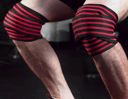 Premium Knee Compression Wraps - Elastic Fitness Straps for Weight Lifting, Squats & Gym Training Support