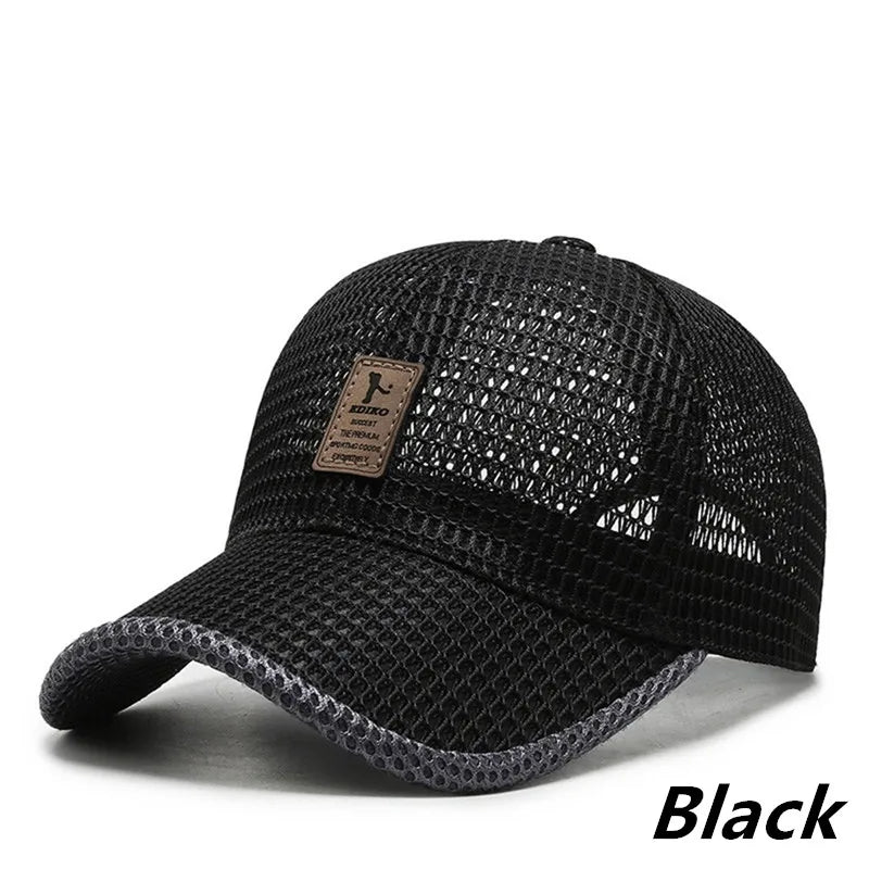 Men's Breathable Mesh Baseball Cap - Quick-Dry Anti-UV Sports Visor for Tennis, Golf & Hiking
