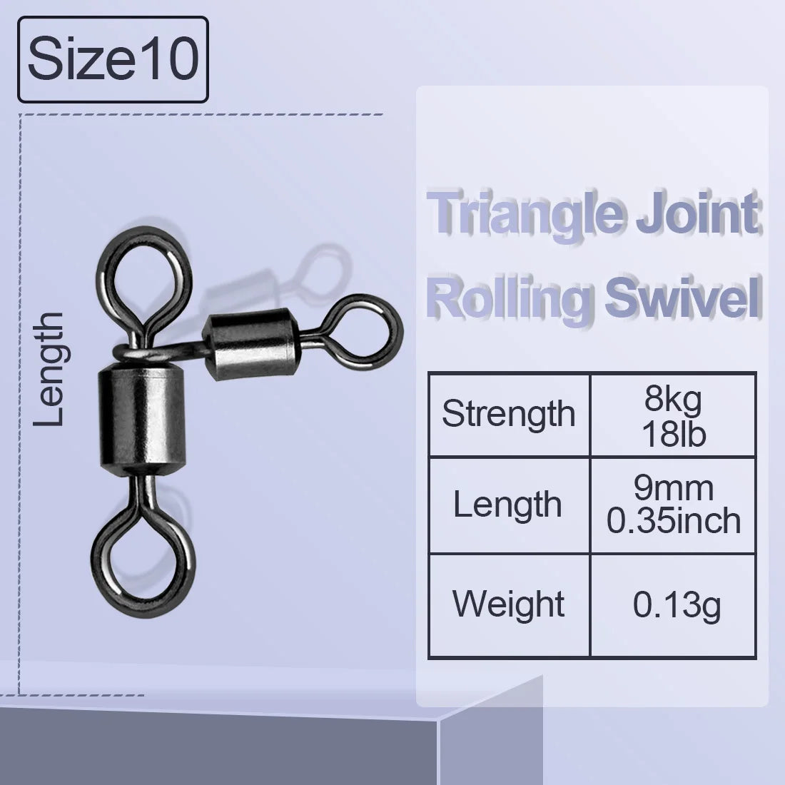 Triangle Joint 3-Way Rolling Swivels - Catfish Fishing Connectors for Bottom Bouncing