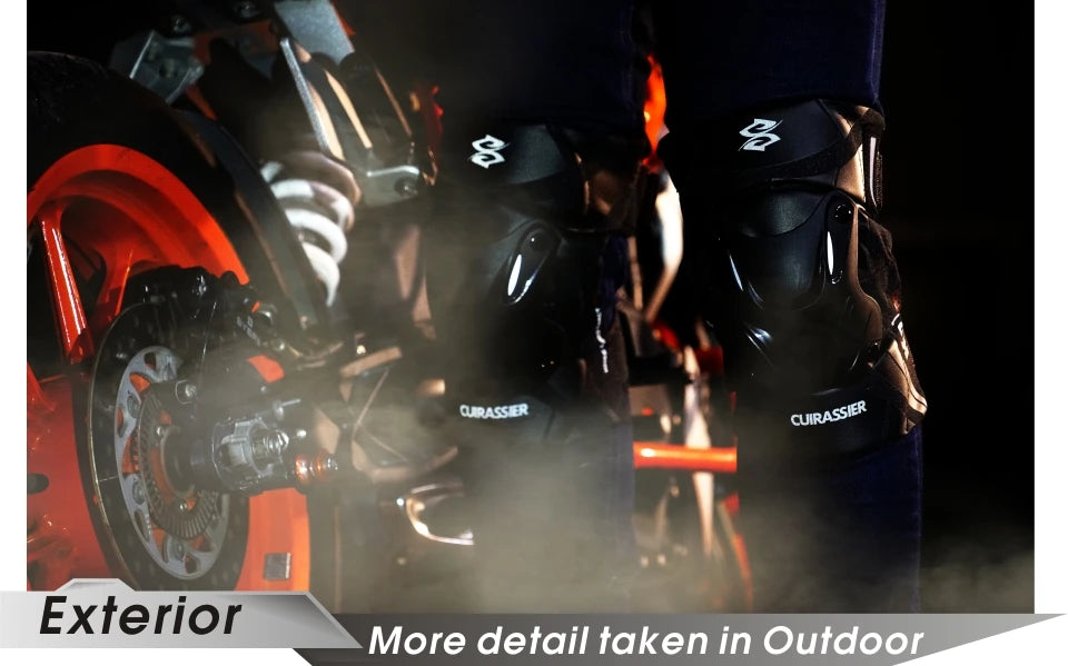 Cuirassier MX Motorcycle Knee Pads - Night Reflective Motocross Racing Guards Protection