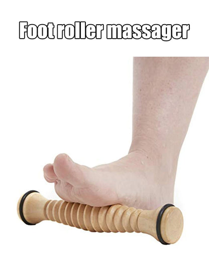 Wooden Foot Roller Massager - Body Back Massager for Plantar Fasciitis Relief, Stress Relief & Relaxation