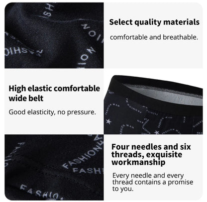 Men's Printed Fashion Boxer Briefs - 4/5 Pack European & American Sizes, Plus Size Comfortable Underwear & Swim Trunks