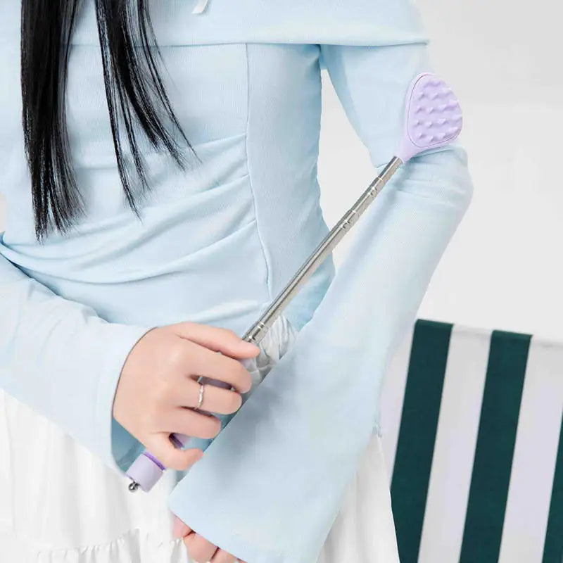 Retractable Dual-Spike Back Scratcher & Massage Tool