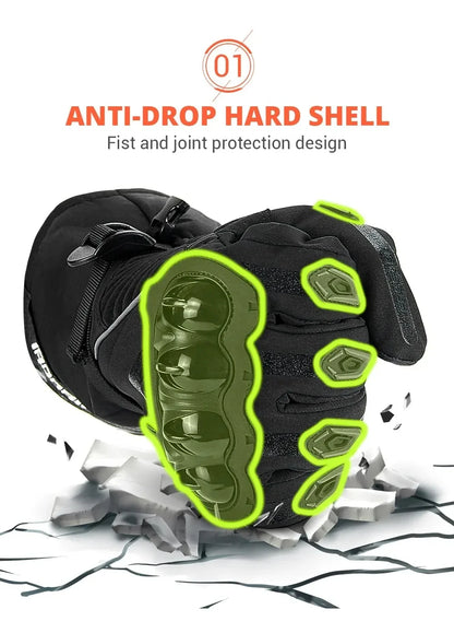 Waterproof Winter Motorcycle Gloves - Full Finger Protection with Touch Screen - Model WN-01