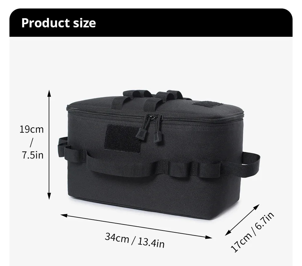 Large Capacity Camping Gas Canister Storage Bag - Multi-Purpose Outdoor Cookware & Ground Nail Tool Organizer Kit