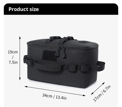 Large Capacity Camping Gas Canister Storage Bag - Multi-Purpose Outdoor Cookware & Ground Nail Tool Organizer Kit