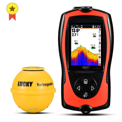 Wireless Fish Finder - Rechargeable Sonar Sensor 45M Depth for Portable Fishing