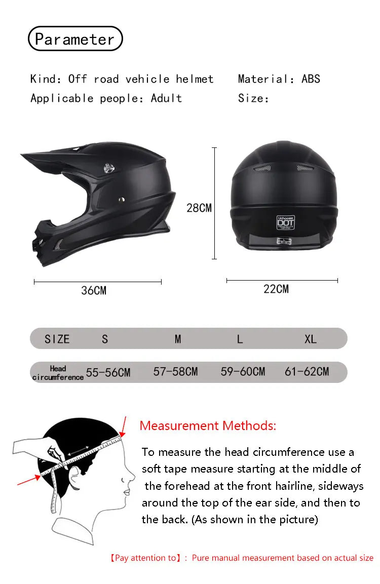 DOT Approved Motocross Helmet - Off-Road Racing Helmet for Men & Women (Downhill, Enduro, Cross)