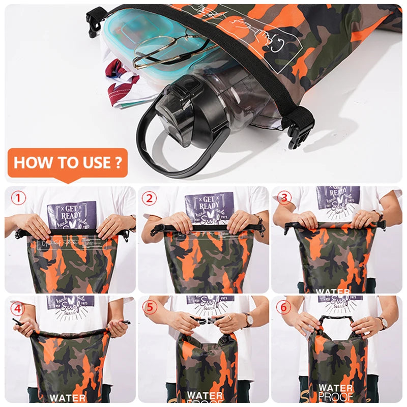 Waterproof Dry Bag Backpack - 30L/15L with Wet Separation Pocket for Kayaking, Boating, Swimming & Outdoor Sports