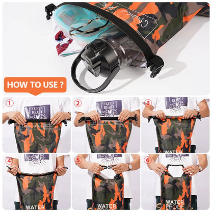 Waterproof Dry Bag Backpack - 30L/15L with Wet Separation Pocket for Kayaking, Boating, Swimming & Outdoor Sports