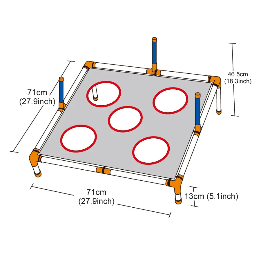 Portable Cornhole Throwing Ring Set – Easy-Assembly Ferrule Board for Kids and Adults, Fun Interactive Outdoor Yard Toss Game