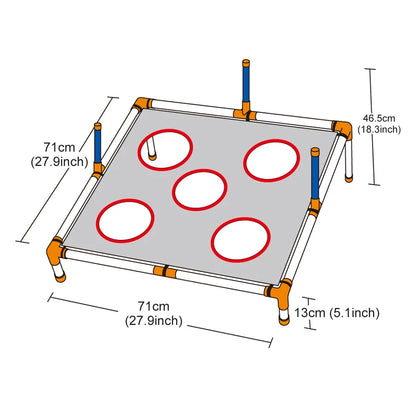 Portable Cornhole Throwing Ring Set – Easy-Assembly Ferrule Board for Kids and Adults, Fun Interactive Outdoor Yard Toss Game