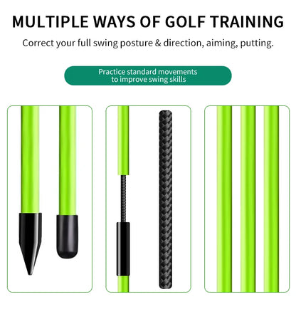 Golf Alignment Sticks 2-Pack - 48" Foldable Practice Rods for Portable Training
