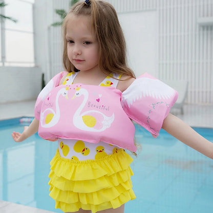 Adjustable Baby Swimming Life Jacket - Cartoon Foam Arm Sleeves with Safety Float Ring for Pool Training
