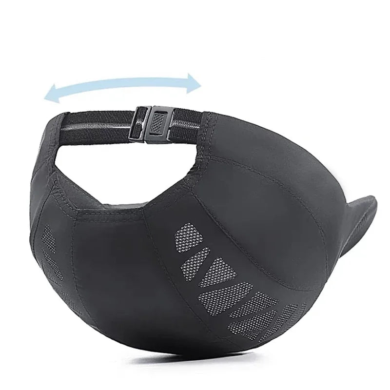 Men's Quick-Dry Mesh Golf Cap - Breathable Flat Visor Sun Hat for Outdoor Sports