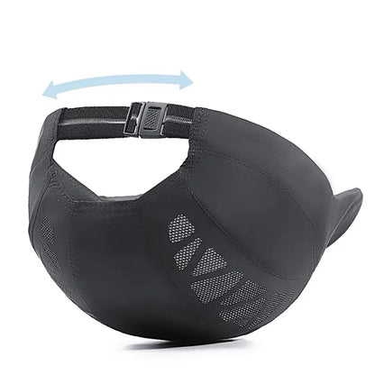 Men's Quick-Dry Mesh Golf Cap - Breathable Flat Visor Sun Hat for Outdoor Sports