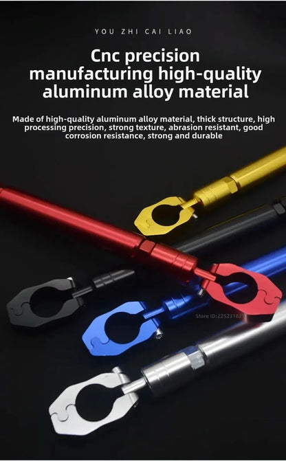 22mm Motorcycle Handlebar Crossbar - Adjustable Reinforcement Balance Bracket with Handle Grips | Steering Stabilizer Expansion Rod Replacement