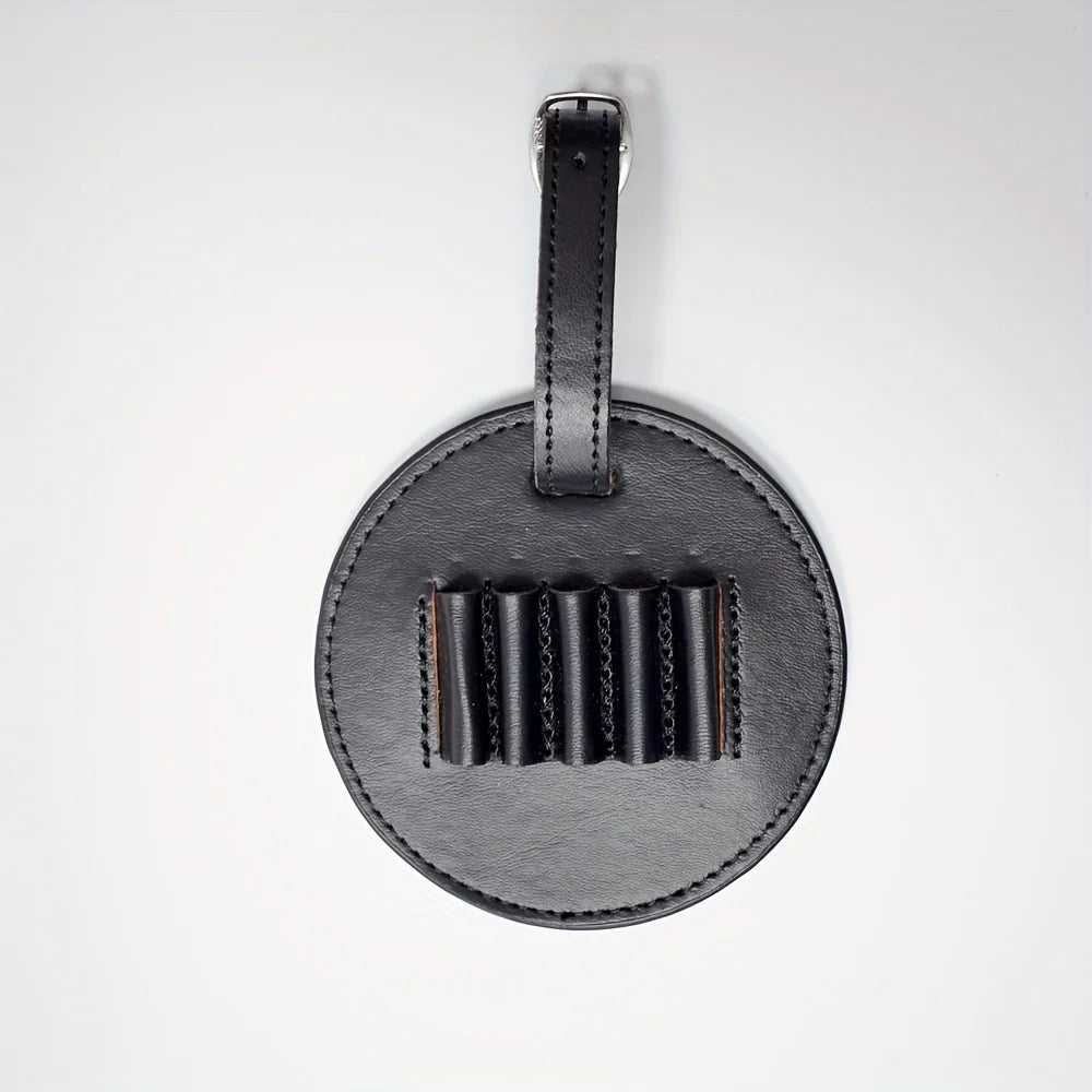 Leather Golf Ball Storage Pouch - Portable Round Holder with Loop Buckle for Training