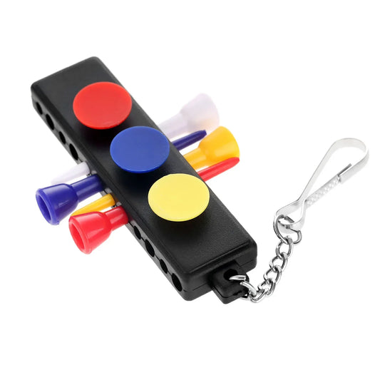 Golf Tee Holder & Ball Marker Container - Rubber Carrier (10x2.4cm) - Holds 12 Tees + 3 Ball Markers