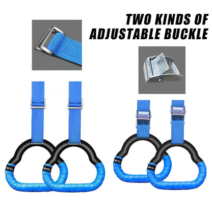 Kids Gymnastics Rings - Non-Slip Adjustable Straps, Pull-Up Workout & Swing Fitness Equipment