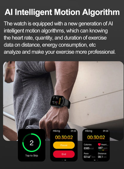 Advanced Health Monitoring Smart Watch - ECG+PPG, Blood Pressure, Heart Rate, 1.96" AMOLED Display, 100+ Sports Modes (Men & Women)