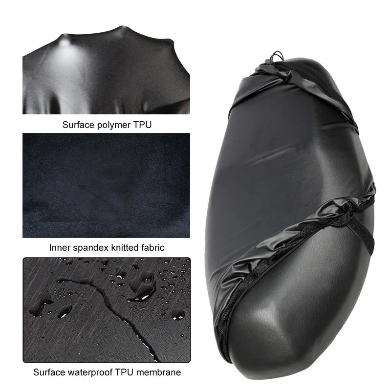 Waterproof PU Leather Motorcycle Seat Cover - Anti-Scratch Cushion Protector for Motor Scooters