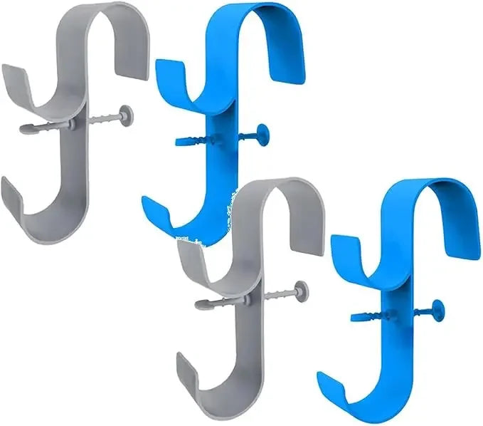 Adjustable Pool Pole Hooks - 2/3-Hook Swimming Pool Equipment Hanger for Telescopic Skimmer Poles and Pool Accessories