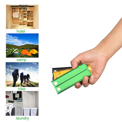 Portable Aluminum Alloy Folding Hanger - Space-Saving Coat Drying Rack for Camping and Travel
