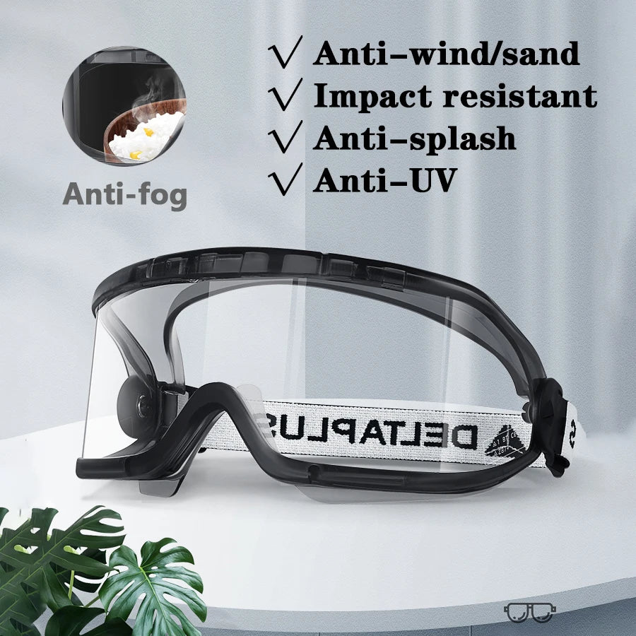 Large Field Safety Goggles UV Protection Anti-Fog Windproof Riding Glasses Anti-Splash Anti-Shock for Welding Polishing Sports