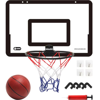 Kids Indoor Basketball Hoop Set - Foldable Over-Door Mini Basketball Game