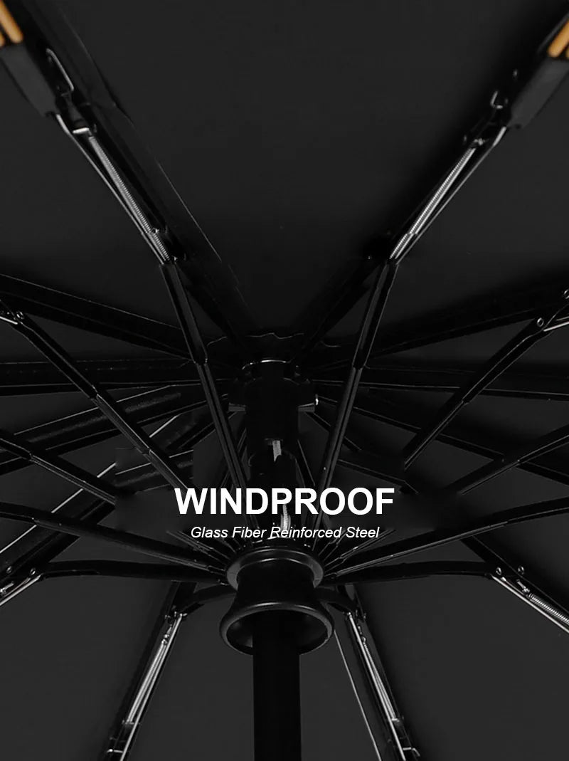 Large 24-Rib Automatic Umbrella - Lightweight Collapsible Outdoor Sunshade with UV Protection