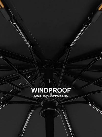 Large 24-Rib Automatic Umbrella - Lightweight Collapsible Outdoor Sunshade with UV Protection