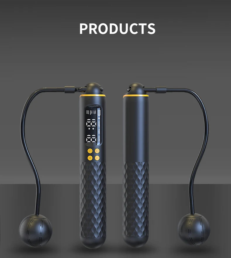 USB Rechargeable Smart Jump Rope - Digital Wireless Calorie Counter with Adjustable Length