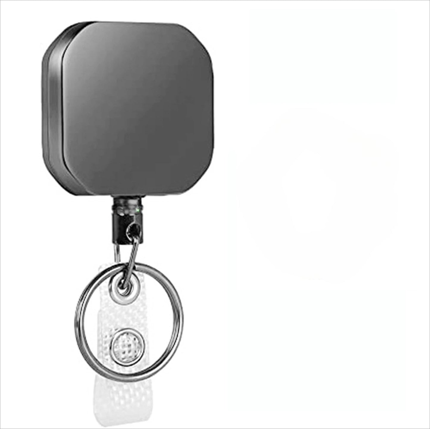 Heavy Duty Retractable Badge Reel Key Chain - Square Design with Carabiner Clip