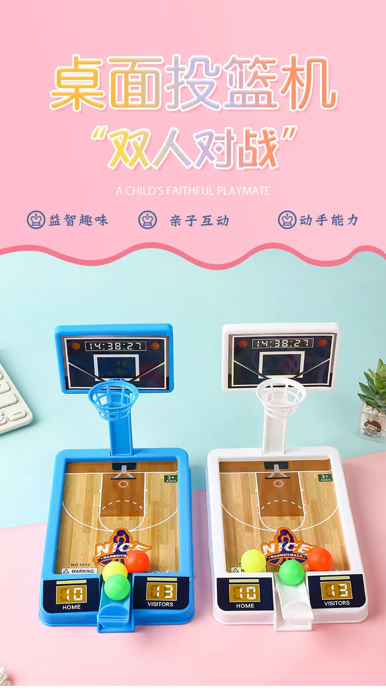 Mini Basketball Shooting Game - Desktop Basketball Hoop Toy for Kids & Family (Indoor Educational Game, 18x12cm)