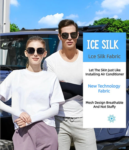 UV Protection Compression Arm Sleeves - Ice Silk Cooling Sleeves for Football, Golf, Cycling, and Outdoor Sports