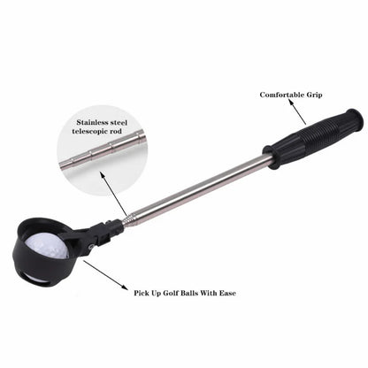 79-Inch Telescopic Golf Ball Retriever - 8-Section Stainless Steel Automatic Locking Ball Picker & Scoop Tool