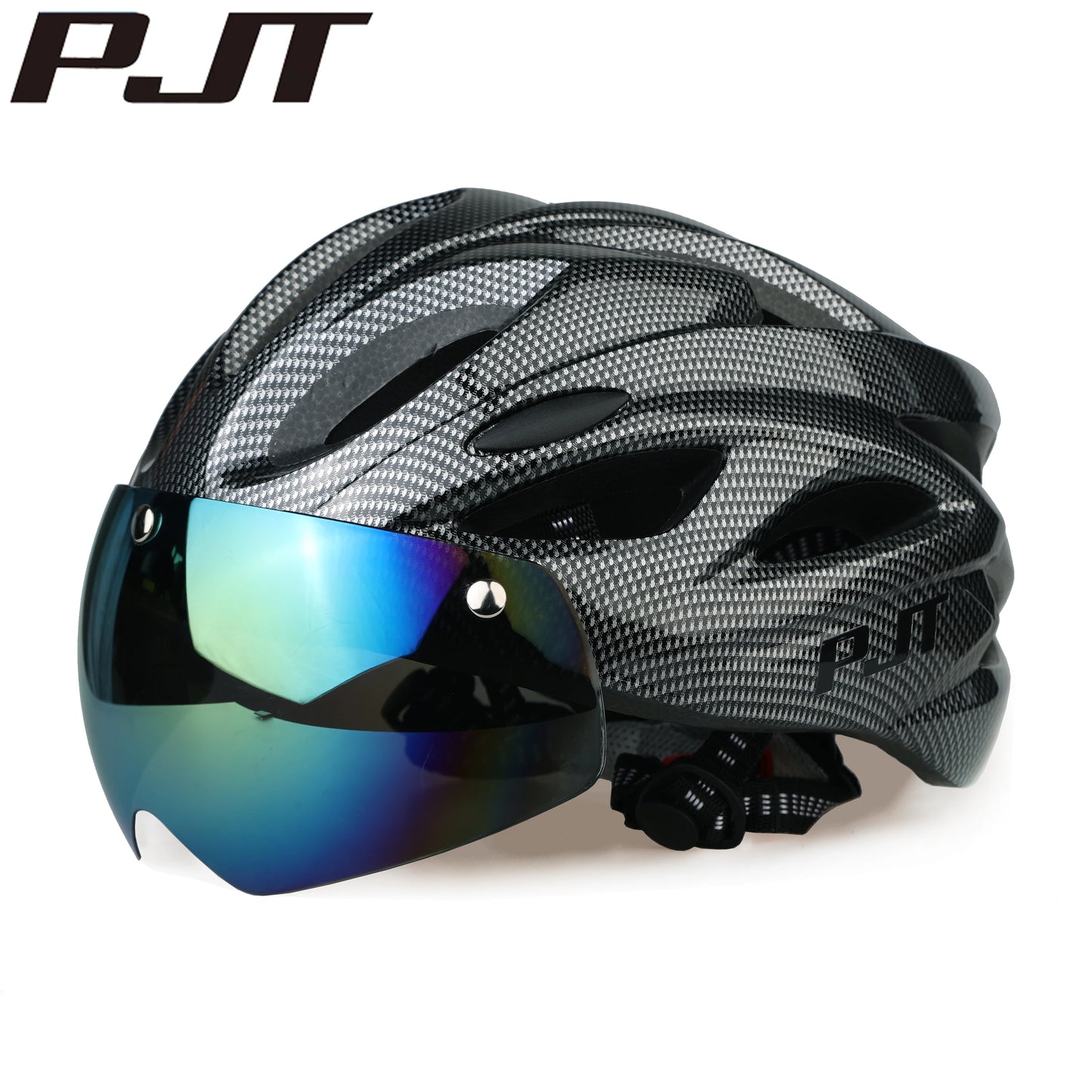 PJT Ultra-Light Cycling Helmet with Magnetic Goggles - PC Shell & EPS Foam Construction, MTB Bike Helmet