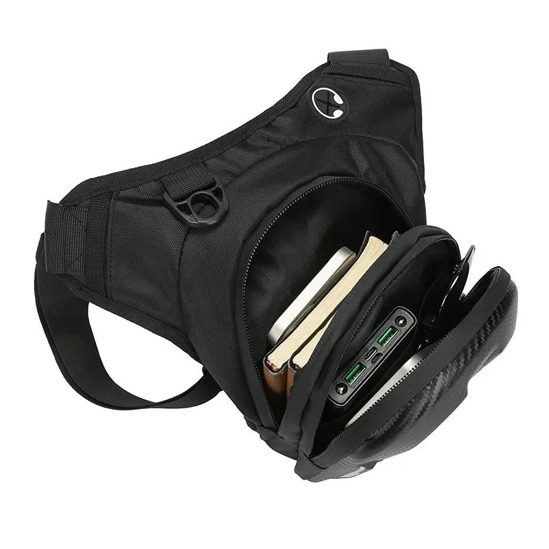 Motorcycle Waterproof EVA Hard Shell Leg Bag - Phone & Essentials Waist Pack