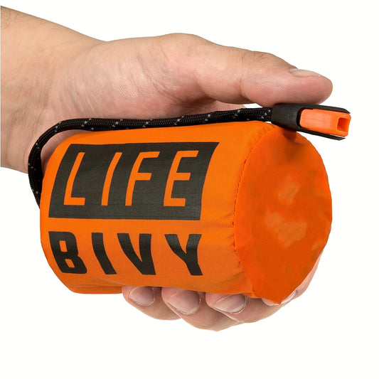 Emergency Survival Sleeping Bag - Waterproof Portable Thermal Mylar Blanket for Outdoor Camping & First Aid Rescue Kit