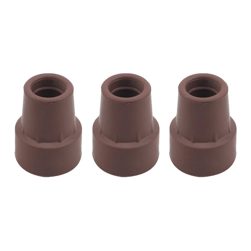 Heavy Duty Rubber Walking Stick Ferrule - Metal End Cap Cover for Canes, Crutches & Hiking Sticks (1-3 Pack)