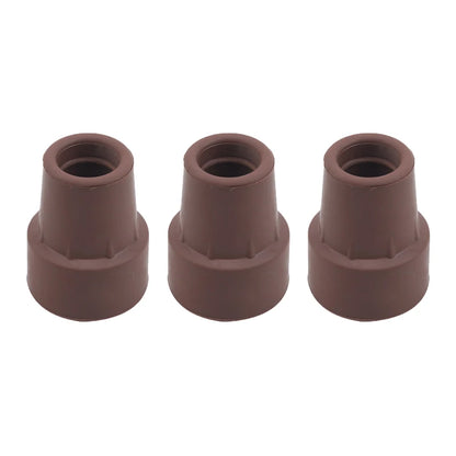 Heavy Duty Rubber Walking Stick Ferrule - Metal End Cap Cover for Canes, Crutches & Hiking Sticks (1-3 Pack)