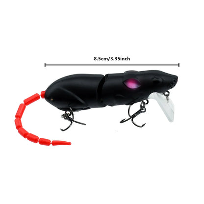 15.5CM Artificial Mouse Fishing Lure - Floating Swimbait for Pike, Bass & Rat - Plastic Minnow Tackle