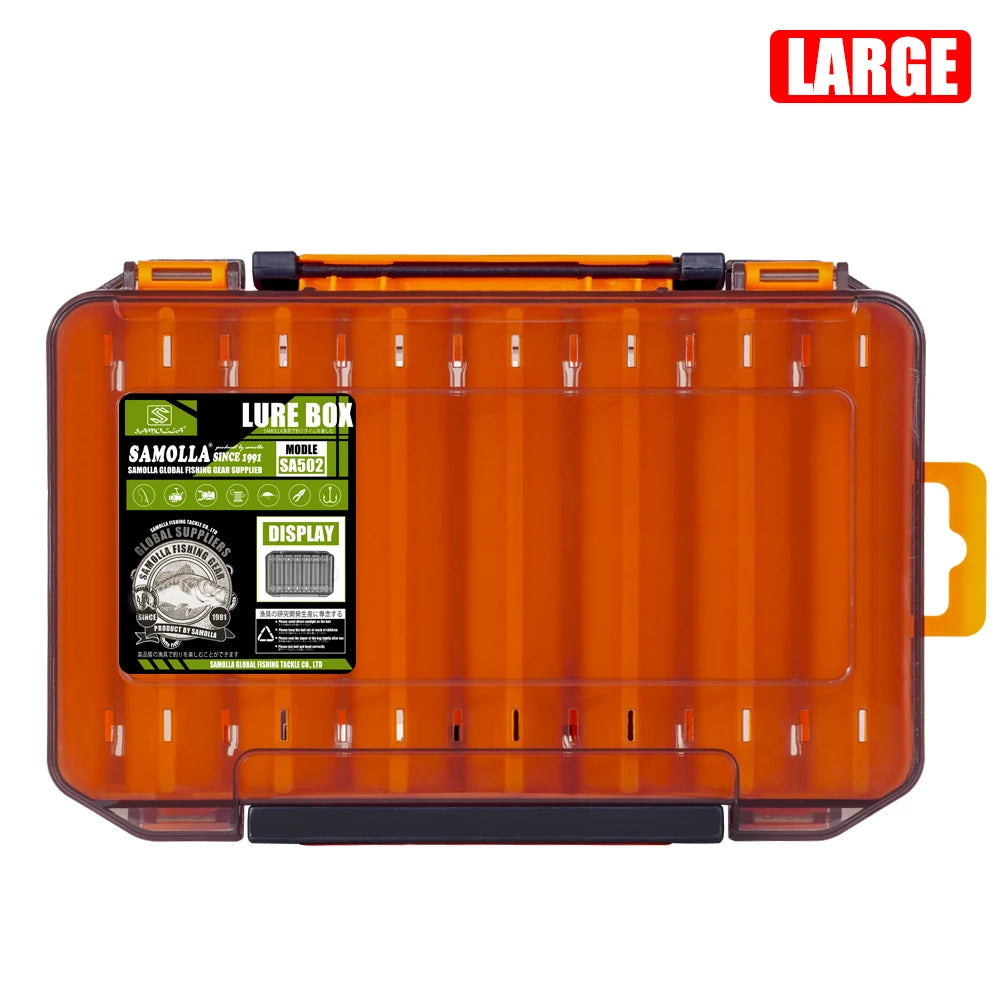 SAMOLLA Dual-Compartment Fishing Tackle Organizer - Premium Compact Storage Box for Lures, Hooks & Baits with Durable Construction