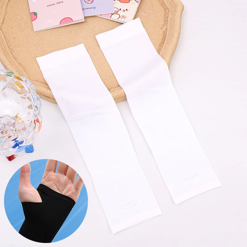Kids Ice Silk Cooling Arm Sleeves - UV Sun Protection Elastic Sleeves for Boys & Girls Ages 4-12 (Summer Sports & Beach)