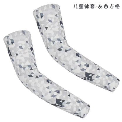 Kids UV Protection Arm Sleeves - Ice Silk Cooling Compression Sleeves for Boys & Girls Outdoor Sports (1 Pair)