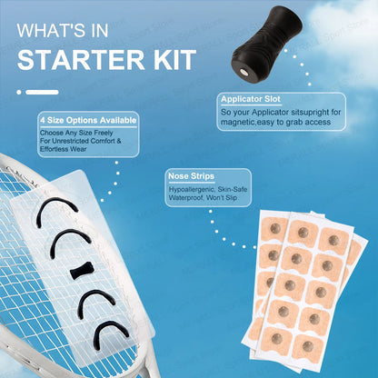 Magnetic Nasal Strips - Skin Safe Sport Breathing Aid Starter Kit for Enhanced Oxygen Intake and Snore Reduction