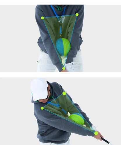 Golf Swing Trainer - Dual-Color Connected Ball for Posture Correction and Beginner Form Training