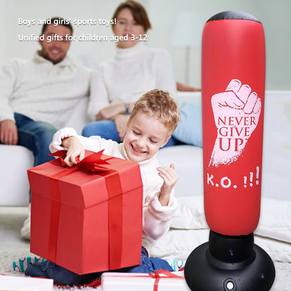 Inflatable PVC Punching Bag - Kids & Adult Fitness Training Boxing Column with Pressure Base