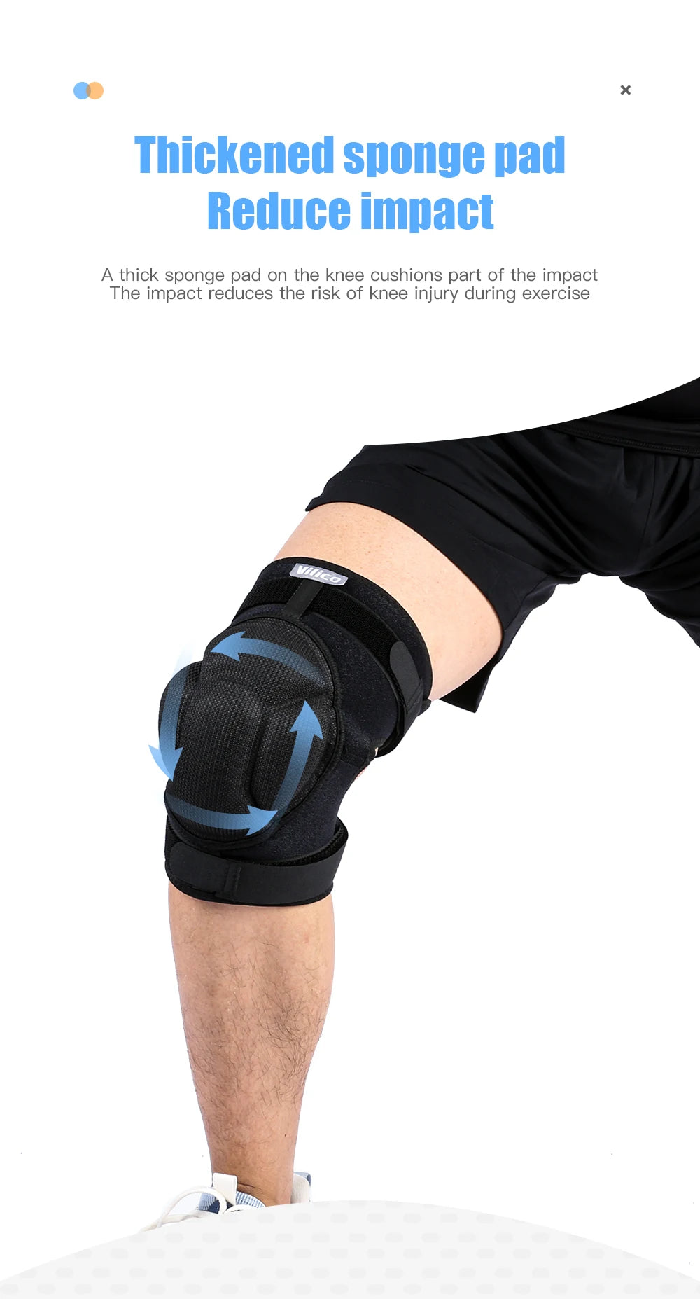Thickened Anti-Collision Knee Pads - Elastic Pressure Strap Knee Brace for Volleyball, Extreme Sports & Protection